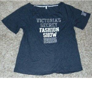 Victorias Secret Shirt Gray Short Sleeve Fashion 2015 Beaded Tee-sz M